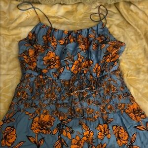 Alice + Olivia Blue and Orange Floral Dress